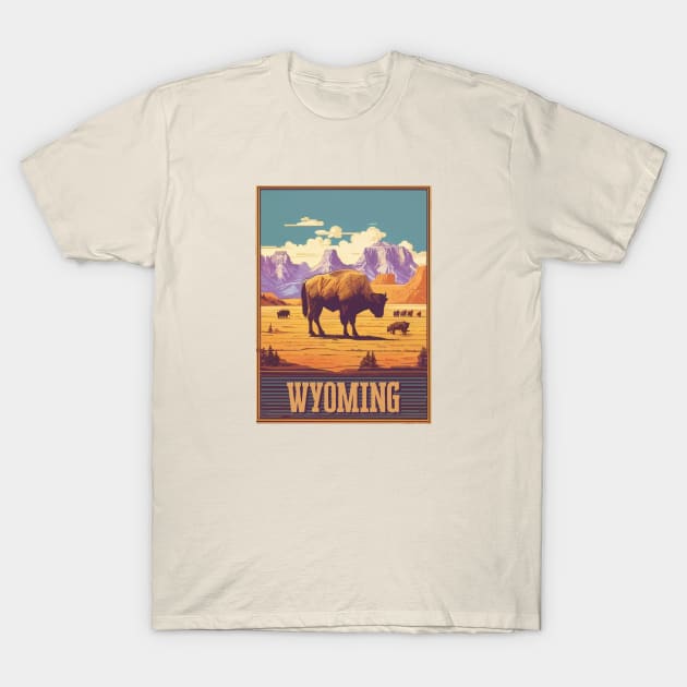 Wyoming Vintage Design T-Shirt by huefinder